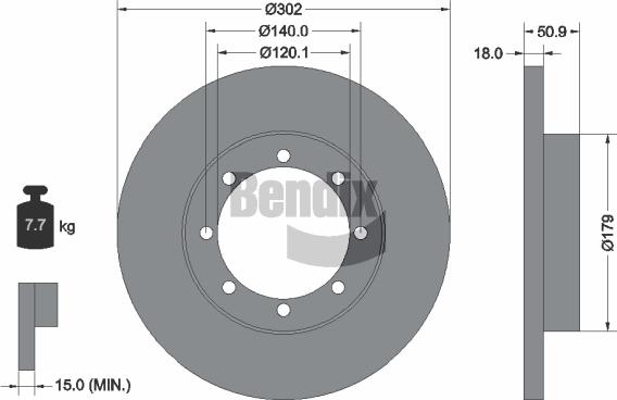 BENDIX Braking BDS1253 — Tarcza hamulcowa