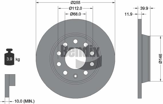 BENDIX Braking BDS1267 — Tarcza hamulcowa