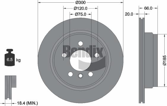 BENDIX Braking BDS1205 — Tarcza hamulcowa