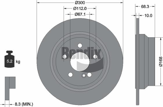 BENDIX Braking BDS1200 — Tarcza hamulcowa