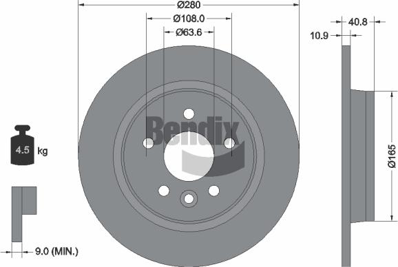 BENDIX Braking BDS1210 — Tarcza hamulcowa
