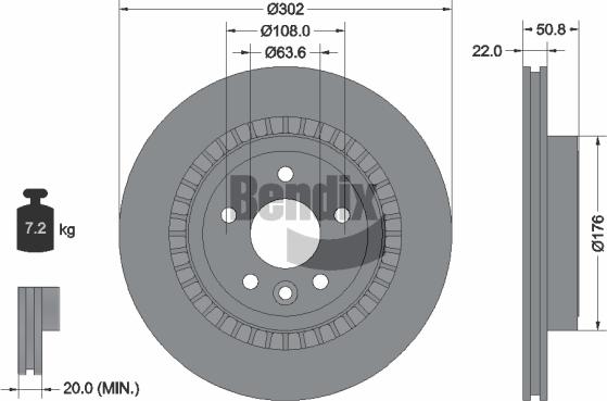 BENDIX Braking BDS1226 — Tarcza hamulcowa