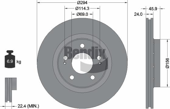 BENDIX Braking BDS1279 — Tarcza hamulcowa