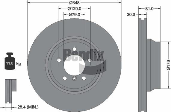 BENDIX Braking BDS1759HC — Tarcza hamulcowa