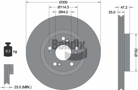 BENDIX Braking BDS1756 — Tarcza hamulcowa
