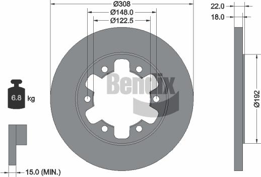 BENDIX Braking BDS1758 — Tarcza hamulcowa