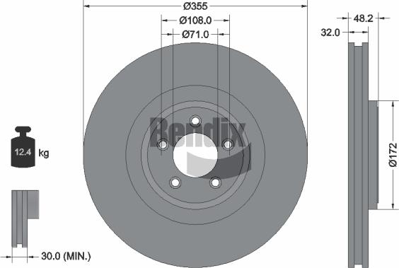 BENDIX Braking BDS1703HC — Tarcza hamulcowa
