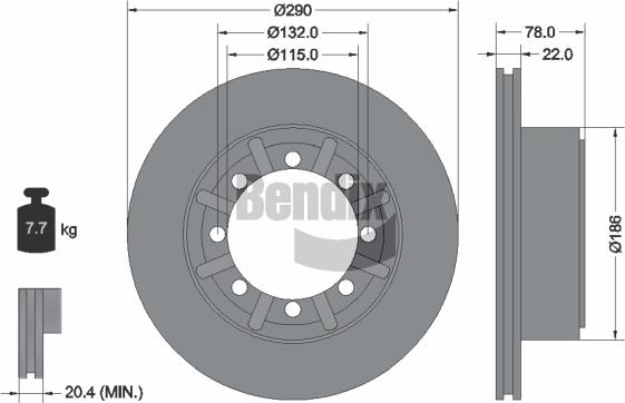 BENDIX Braking BDS1785 — Tarcza hamulcowa