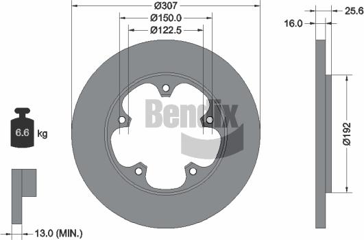 BENDIX Braking BDS1731 — Tarcza hamulcowa