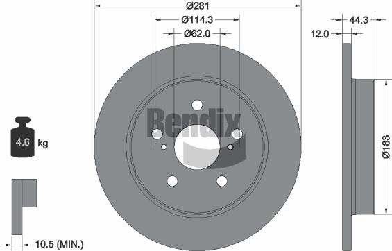 BENDIX Braking BDS2096 — Tarcza hamulcowa