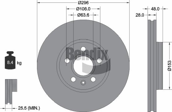 BENDIX Braking BDS2069HC — Tarcza hamulcowa