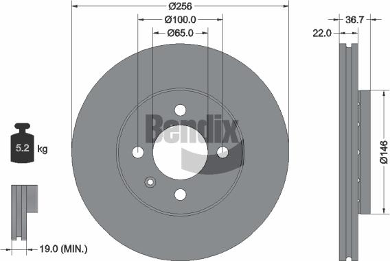 BENDIX Braking BDS2005 — Tarcza hamulcowa