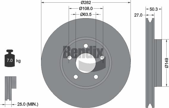 BENDIX Braking BDS2029HC — Tarcza hamulcowa