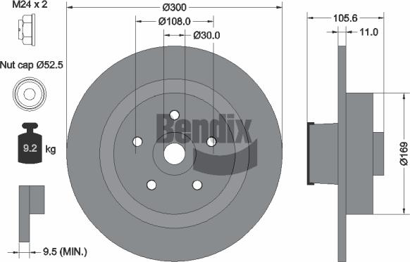 BENDIX Braking BDS2023 — Tarcza hamulcowa