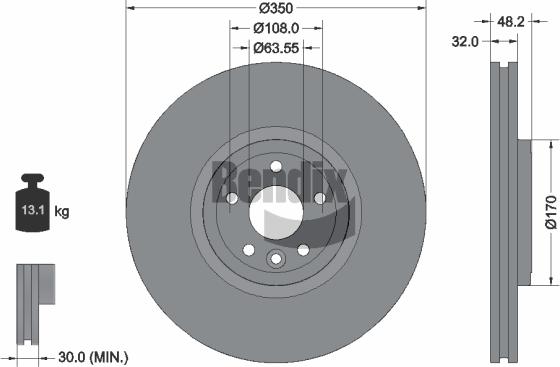 BENDIX Braking BDS2075HC — Tarcza hamulcowa