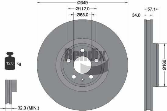 BENDIX Braking BDS2197HC — Tarcza hamulcowa