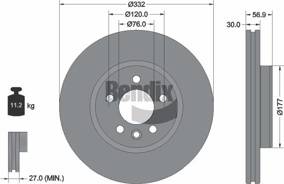 BENDIX Braking BDS2162HC — Tarcza hamulcowa