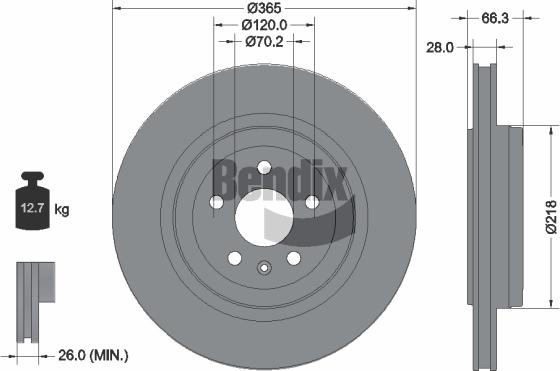 BENDIX Braking BDS2188 — Tarcza hamulcowa