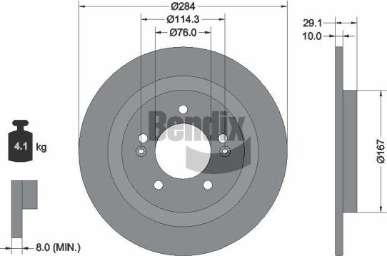 BENDIX Braking BDS2358 — Tarcza hamulcowa