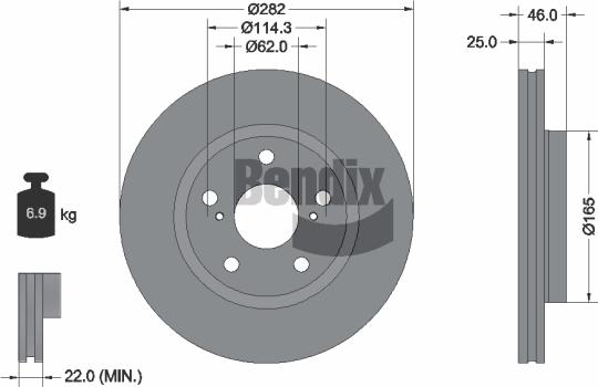 BENDIX Braking BDS2300 — Tarcza hamulcowa