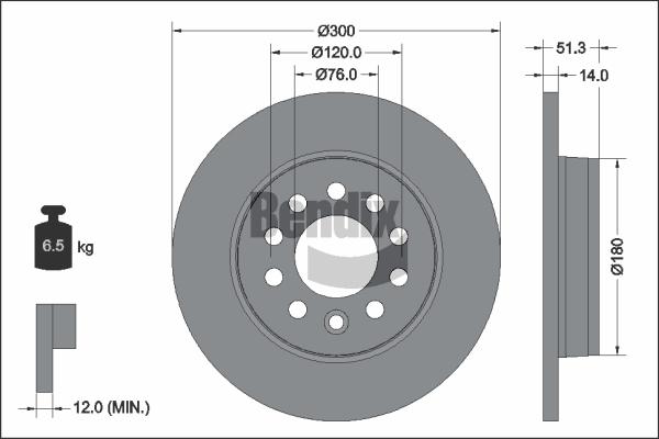 BENDIX Braking BDS2321 — Tarcza hamulcowa