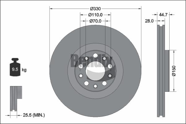 BENDIX Braking BDS2292HC — Tarcza hamulcowa