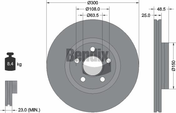 BENDIX Braking BDS2256 — Tarcza hamulcowa