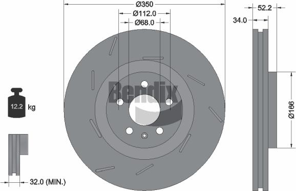 BENDIX Braking BDS2207LHC — Tarcza hamulcowa