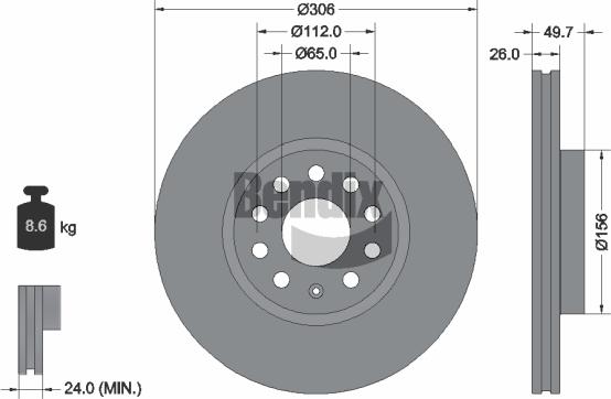 BENDIX Braking BDS2277HC — Tarcza hamulcowa