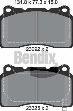BENDIX Braking BPD1919 — Zestaw klocków hamulcowych, hamulce tarczowe