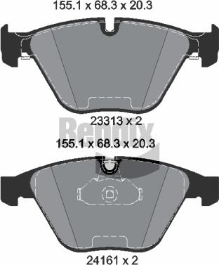 BENDIX Braking BPD1494 — Zestaw klocków hamulcowych, hamulce tarczowe