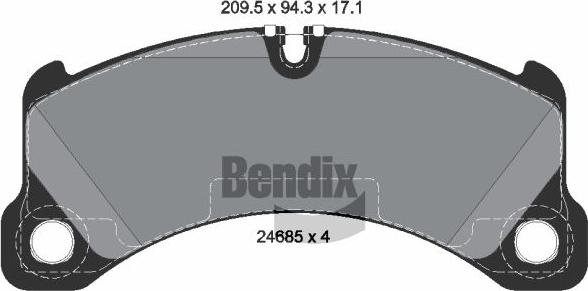 BENDIX Braking BPD1498 — Zestaw klocków hamulcowych, hamulce tarczowe