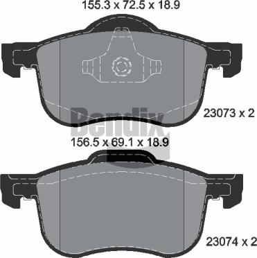 BENDIX Braking BPD1445 — Zestaw klocków hamulcowych, hamulce tarczowe