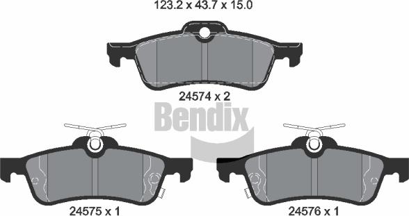 BENDIX Braking BPD1440 — Zestaw klocków hamulcowych, hamulce tarczowe