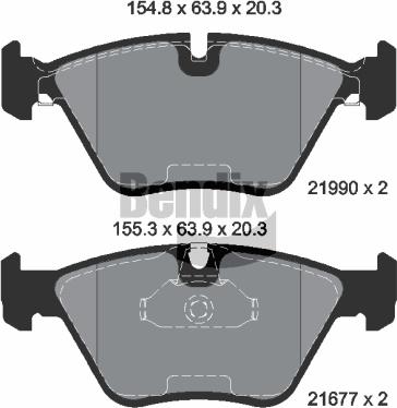 BENDIX Braking BPD1460 — Zestaw klocków hamulcowych, hamulce tarczowe