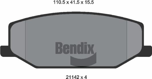 BENDIX Braking BPD1463 — Zestaw klocków hamulcowych, hamulce tarczowe