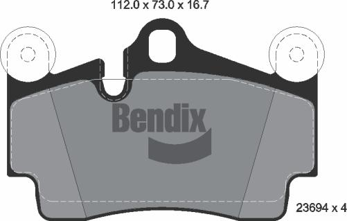 BENDIX Braking BPD1401 — Zestaw klocków hamulcowych, hamulce tarczowe