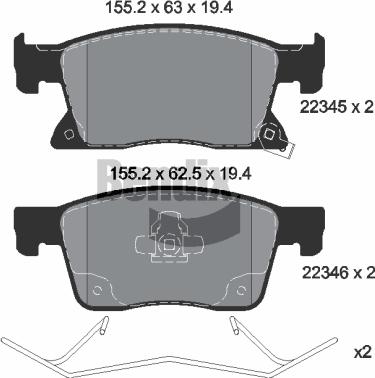 BENDIX Braking BPD1403 — Zestaw klocków hamulcowych, hamulce tarczowe