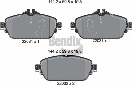 BENDIX Braking BPD1407 — Zestaw klocków hamulcowych, hamulce tarczowe
