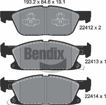 BENDIX Braking BPD1411 — Zestaw klocków hamulcowych, hamulce tarczowe