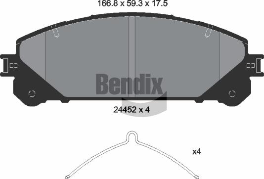 BENDIX Braking BPD1488 — Zestaw klocków hamulcowych, hamulce tarczowe