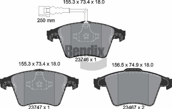 BENDIX Braking BPD1433 — Zestaw klocków hamulcowych, hamulce tarczowe