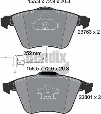 BENDIX Braking BPD1420 — Zestaw klocków hamulcowych, hamulce tarczowe