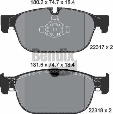 BENDIX Braking BPD1428 — Zestaw klocków hamulcowych, hamulce tarczowe