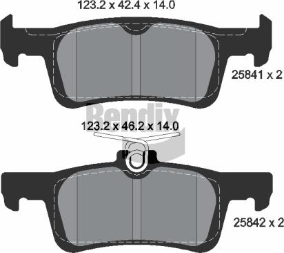 BENDIX Braking BPD1596 — Zestaw klocków hamulcowych, hamulce tarczowe