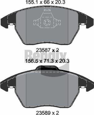 BENDIX Braking BPD1555 — Zestaw klocków hamulcowych, hamulce tarczowe