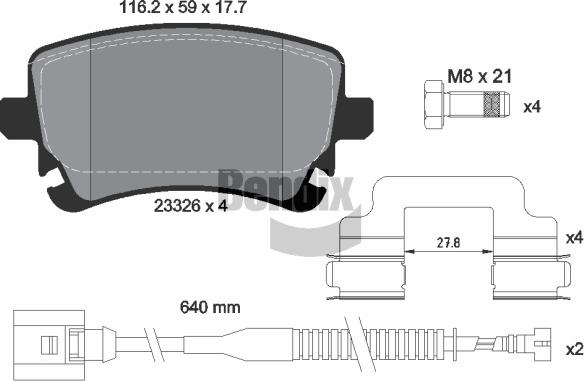 BENDIX Braking BPD1566 — Zestaw klocków hamulcowych, hamulce tarczowe