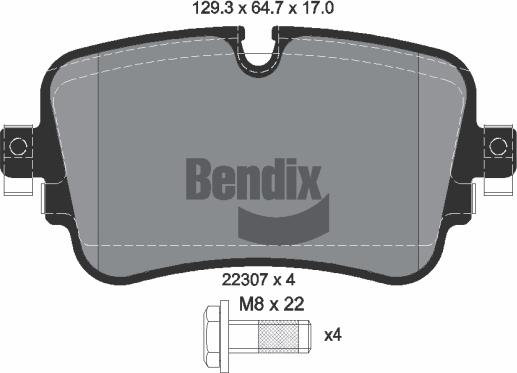 BENDIX Braking BPD1562 — Zestaw klocków hamulcowych, hamulce tarczowe