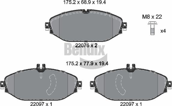 BENDIX Braking BPD1508 — Zestaw klocków hamulcowych, hamulce tarczowe