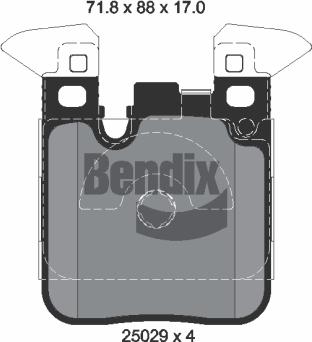 BENDIX Braking BPD1510 — Zestaw klocków hamulcowych, hamulce tarczowe